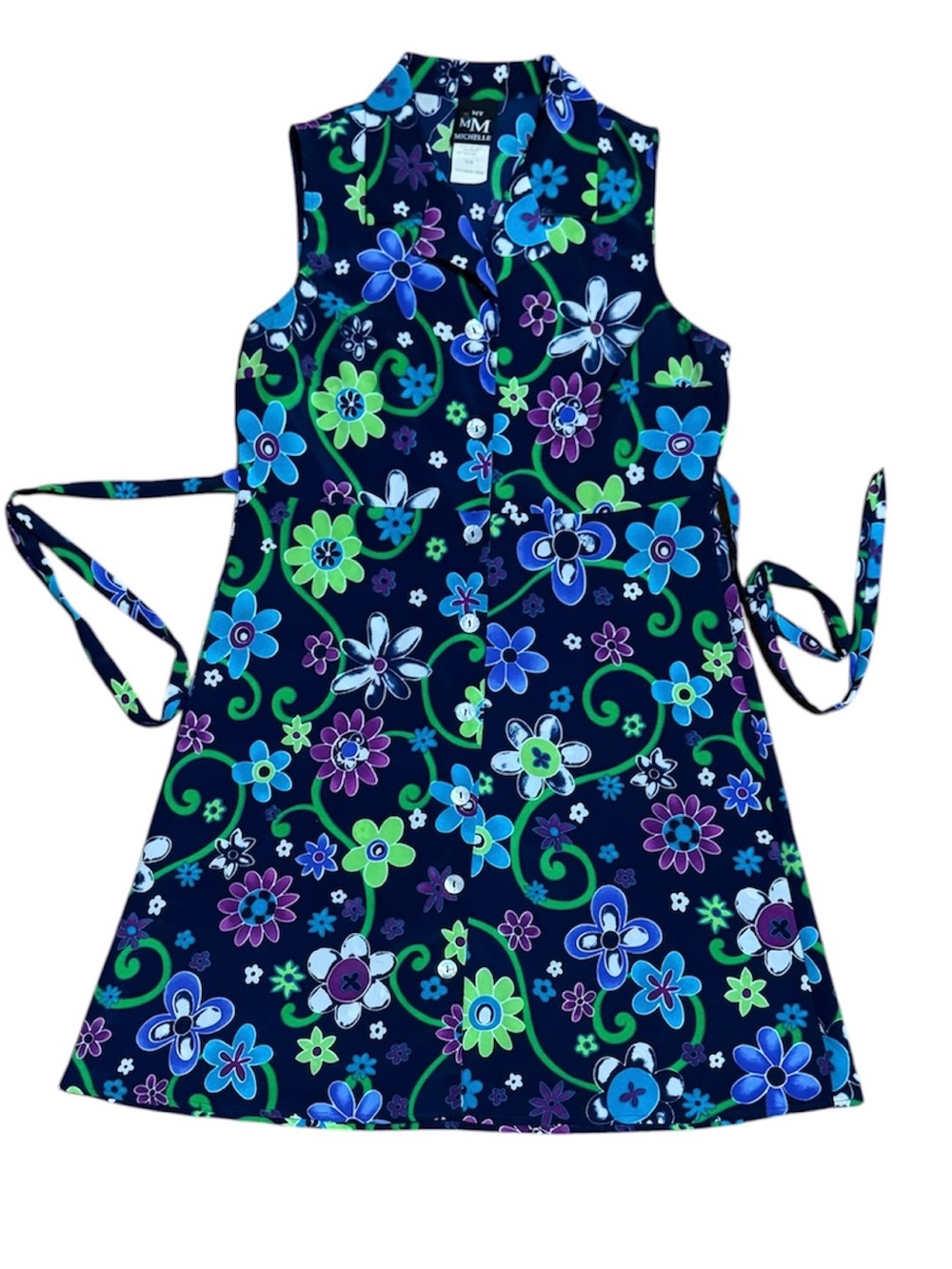 90s Y2K Vintage My Michelle Flower Power floral dress Juniors 7/8 women’s S/M